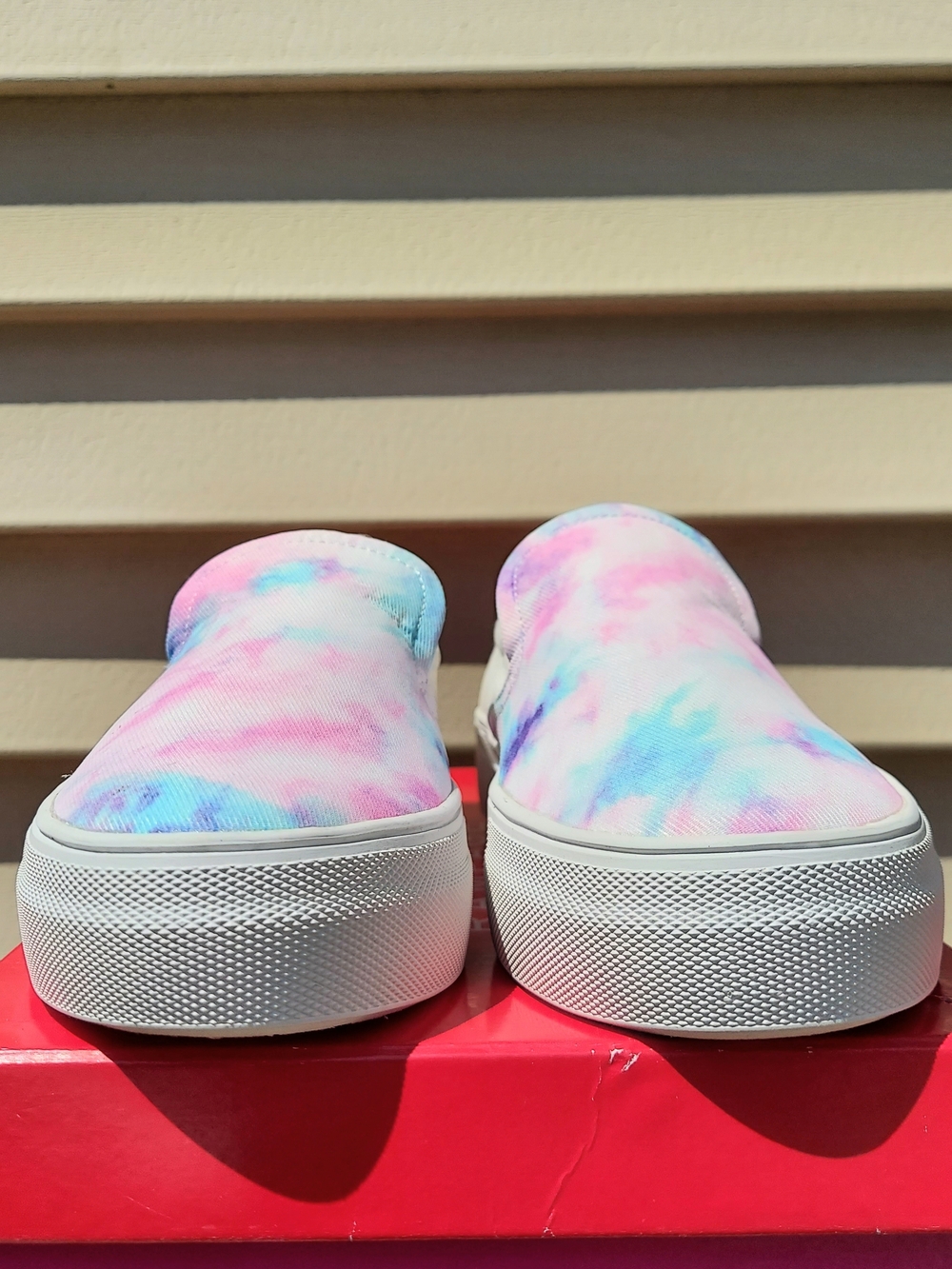 Rampage Korie Pastel Tie Die Platform Slip-On Sneakers Women's Size 6 Y2K Preppy - Picture 7 of 12